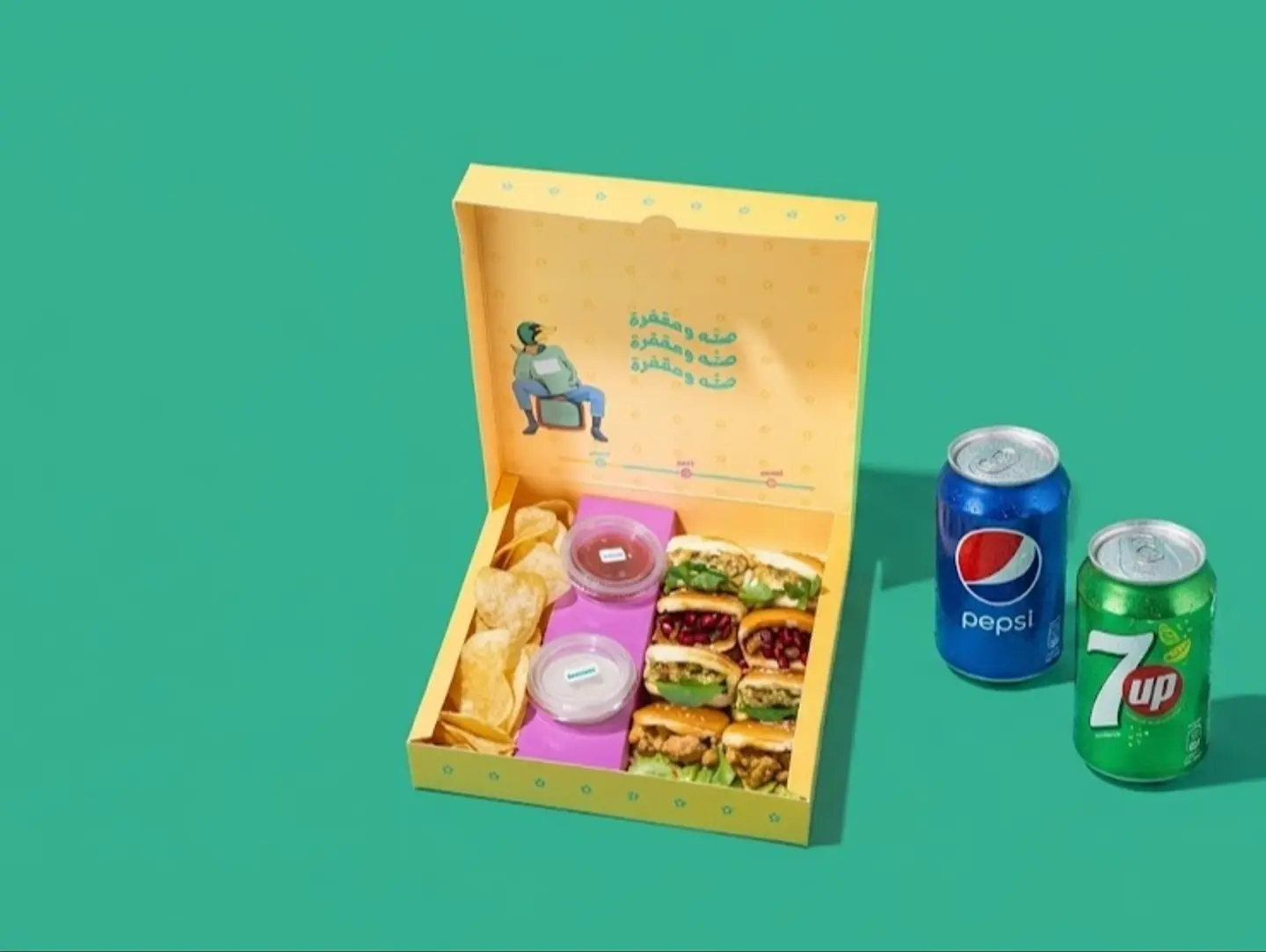 Flat Small Box With 2 Drink