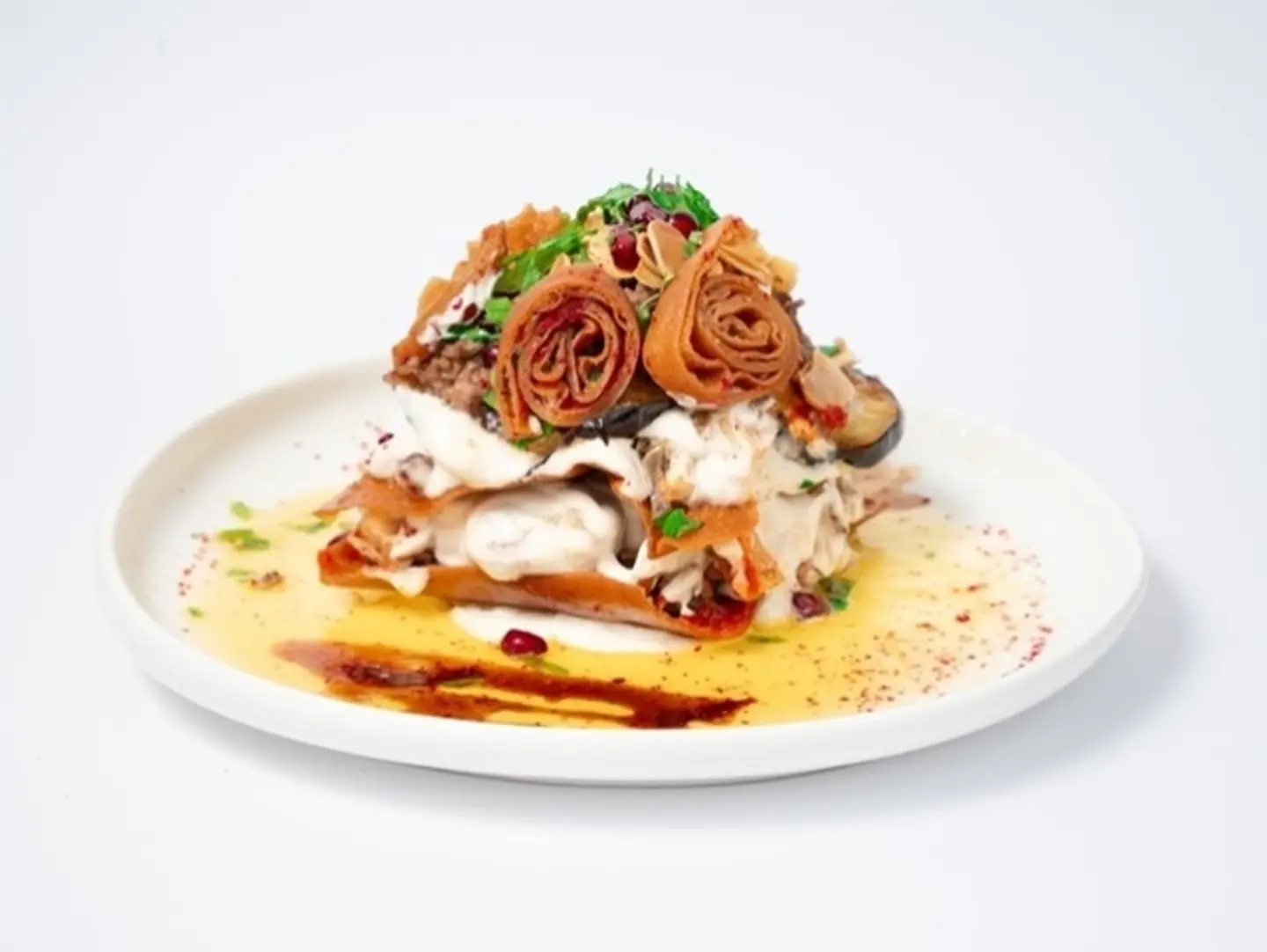Eggplant Fattah With Meat
