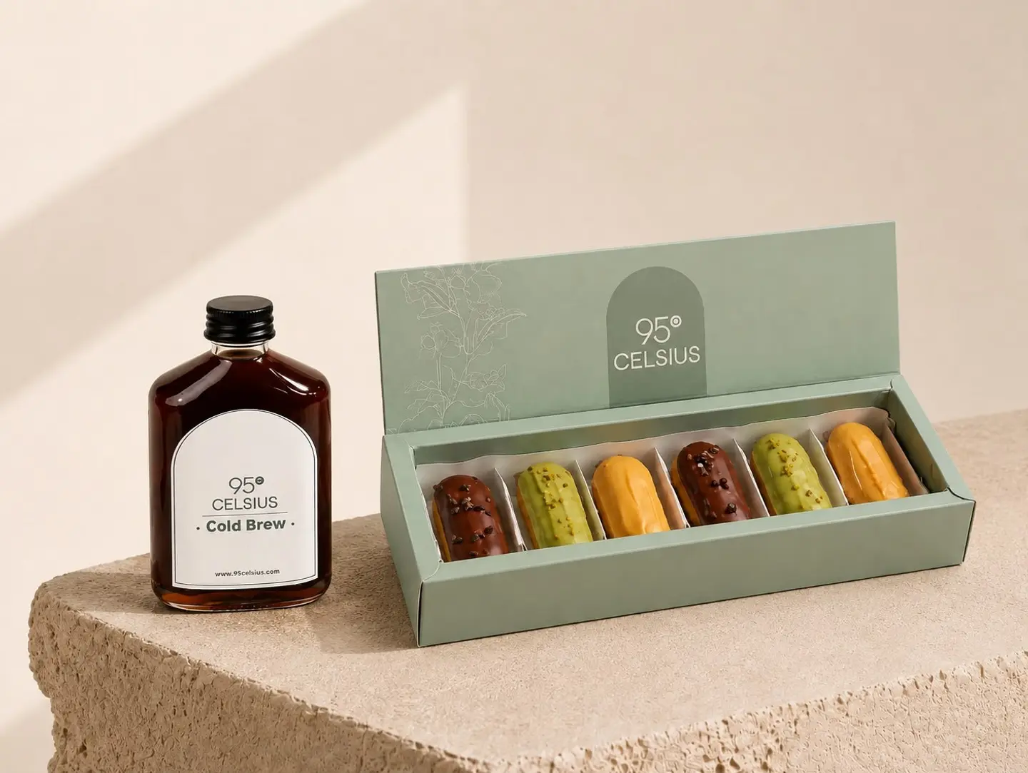 Mini Eclairs And Any Coffee