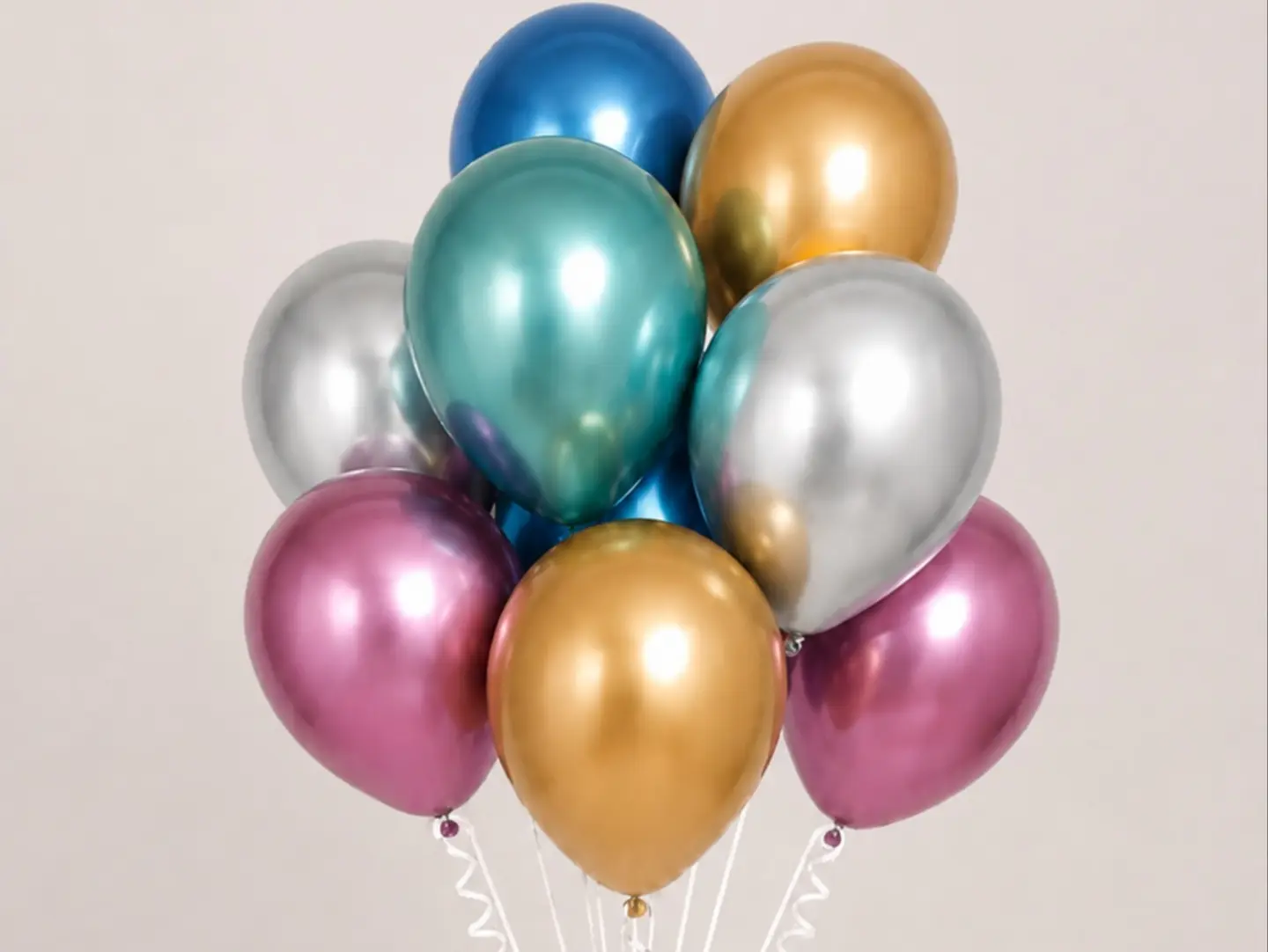 Colorful Chrome Helium Balloon Bouquet