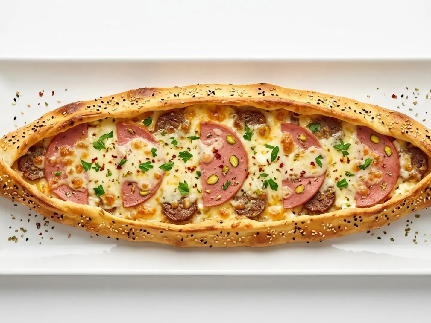 Pide Turkish Mortadella With Cheese