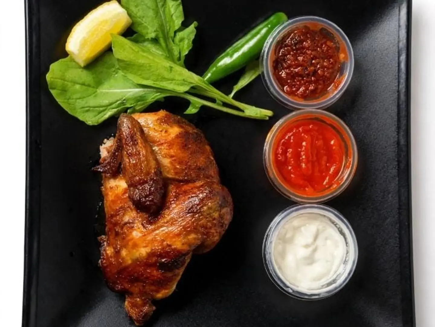 Half Chicken On Wood Plain