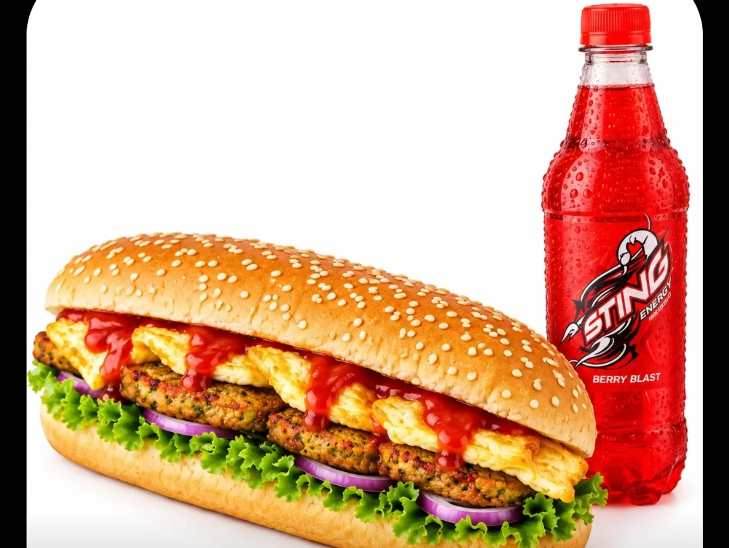 Anda Shami Burger & Free Sting Drink
