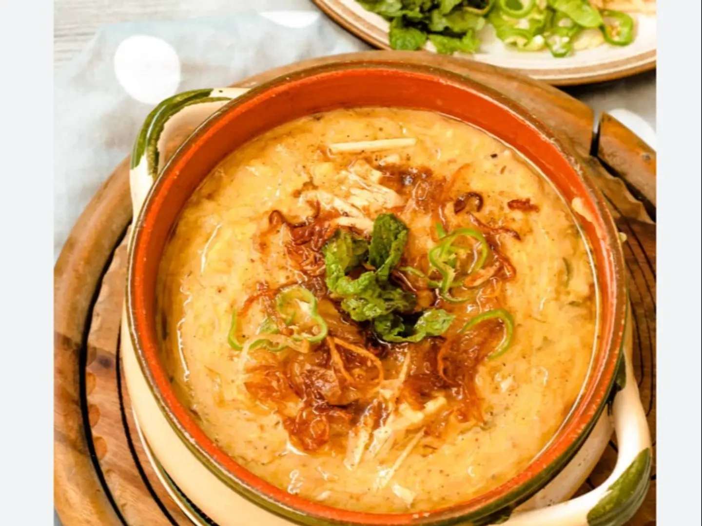 Chicken Haleem Served With Shami Kabab