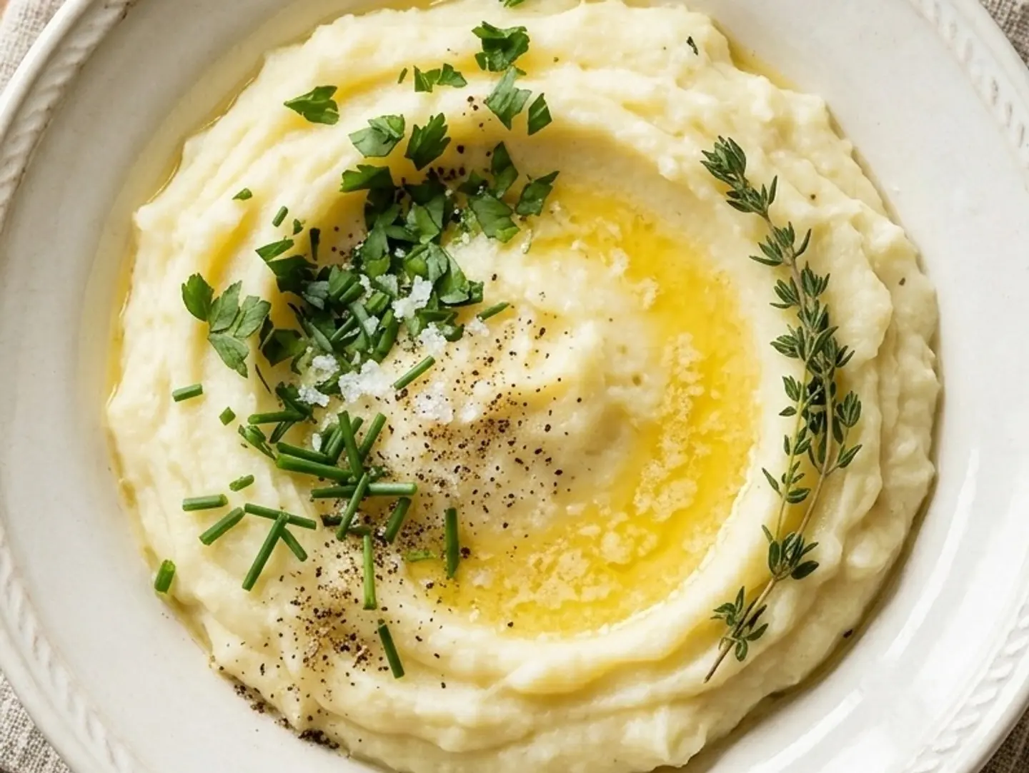 Mashed Potatoes With Butter Plate