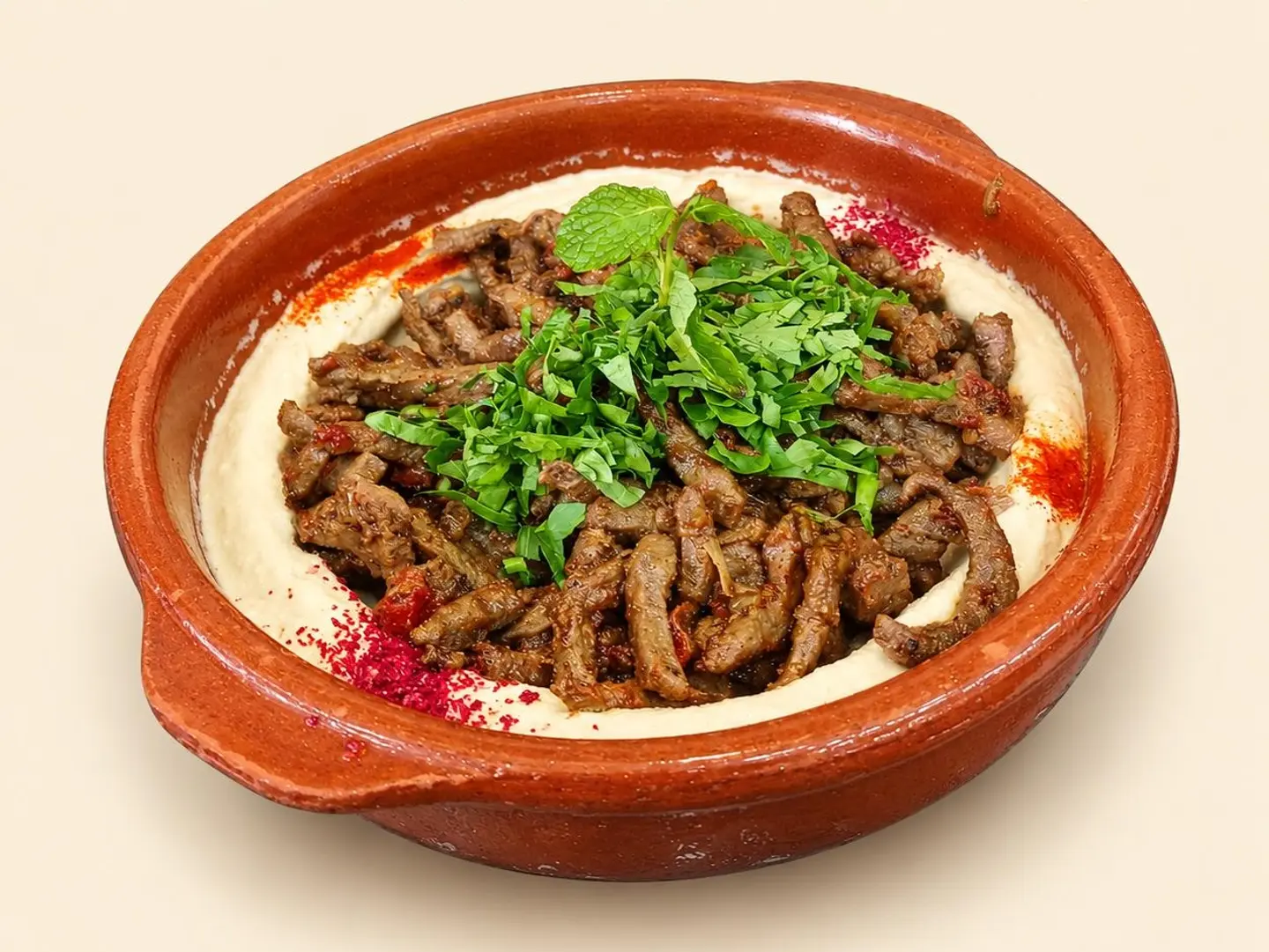 كبدة غنم مع الحمص صحن