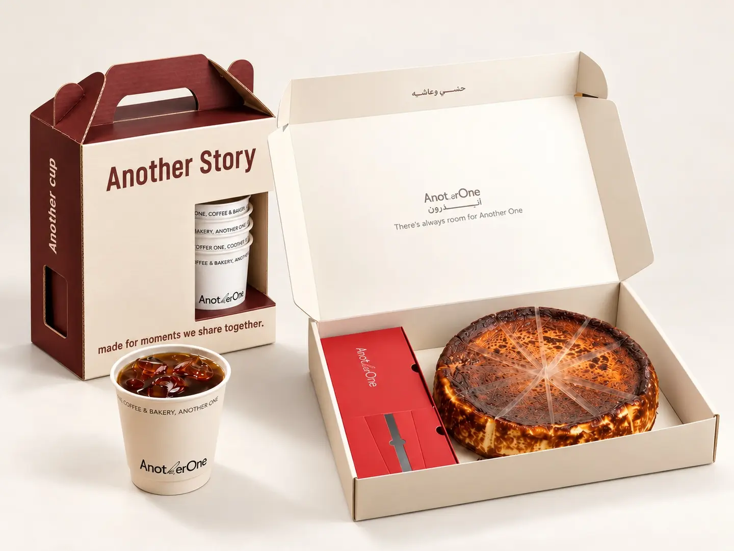 1 L Iced Coffee Of The Day Box And Madrid Cheesecake Box