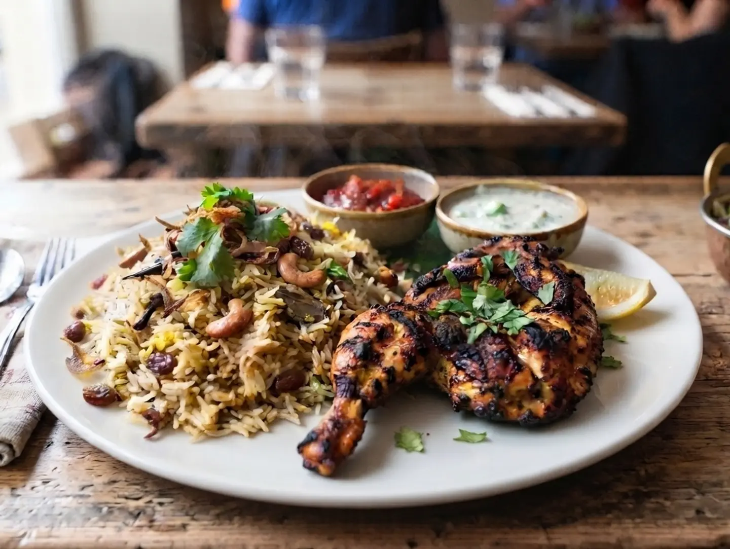 Quarter Alfaham Chicken With Ghee Rice