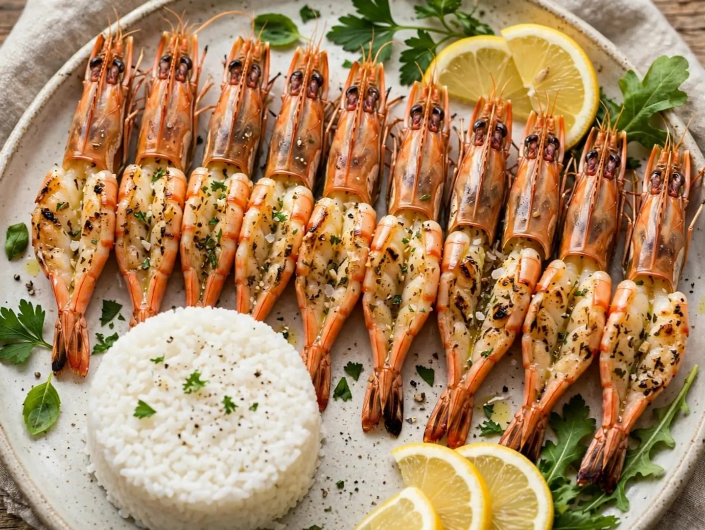 Grilled Italian Style Shrimp Meal