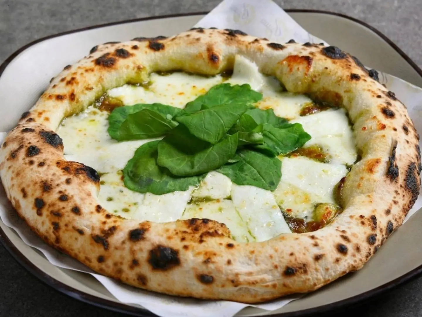 Halloumi Pizza With Pesto