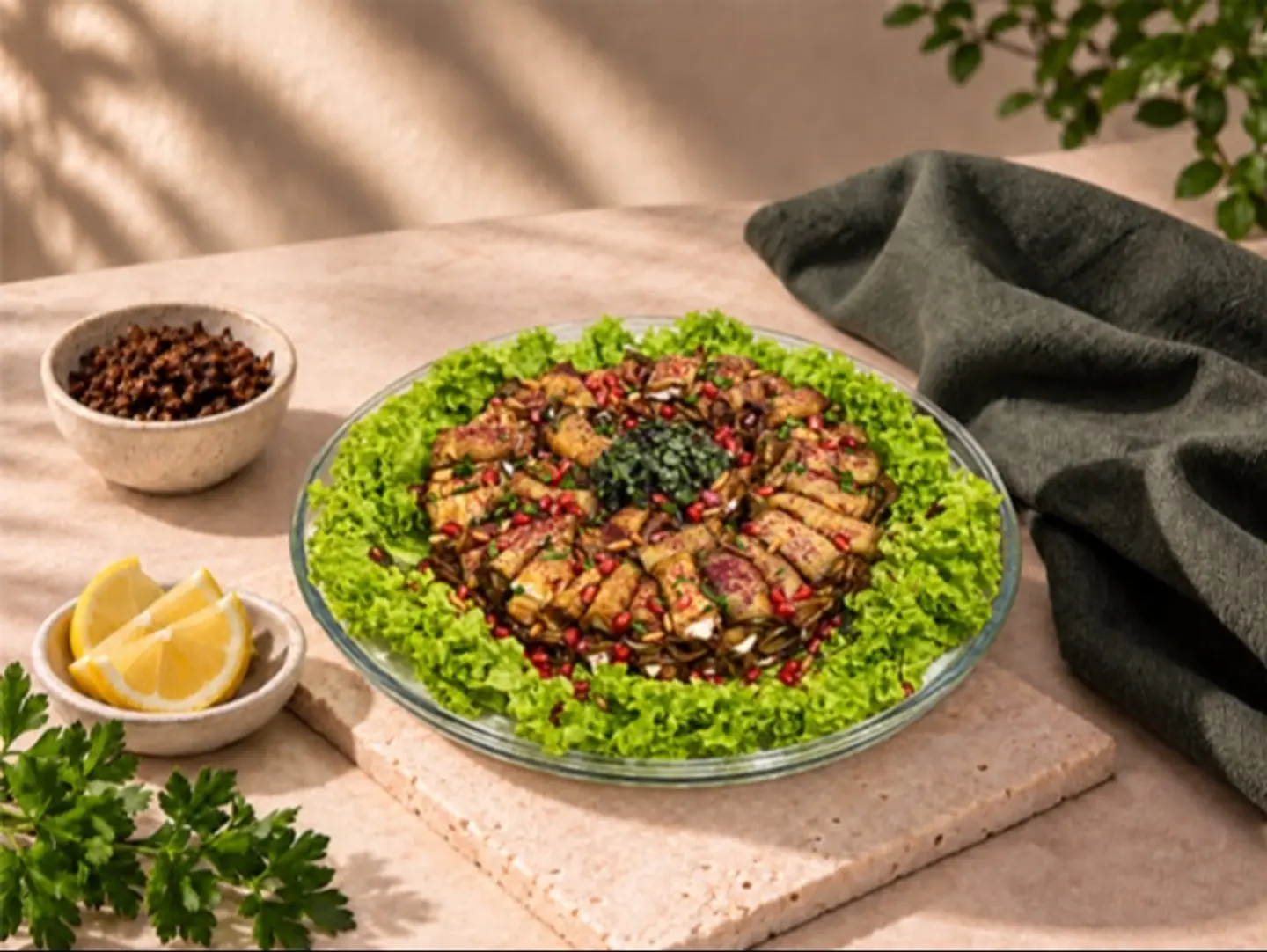 لفائف الباذنجان بالجبن الكريمي
