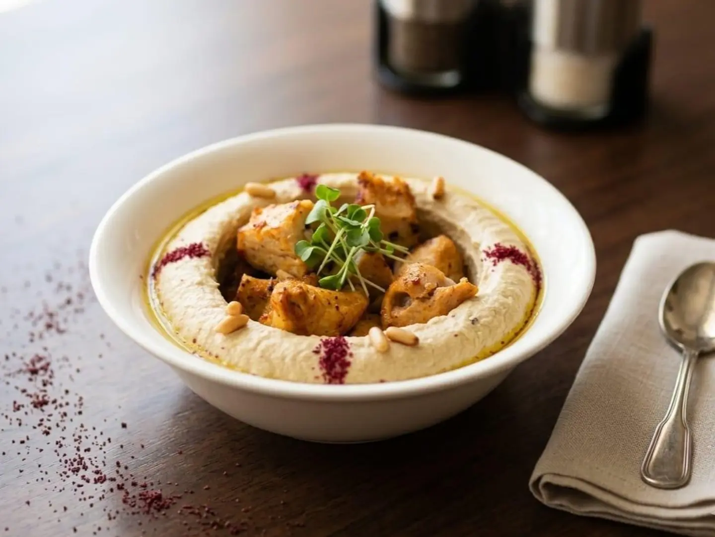 Hummus With Shish Tawook