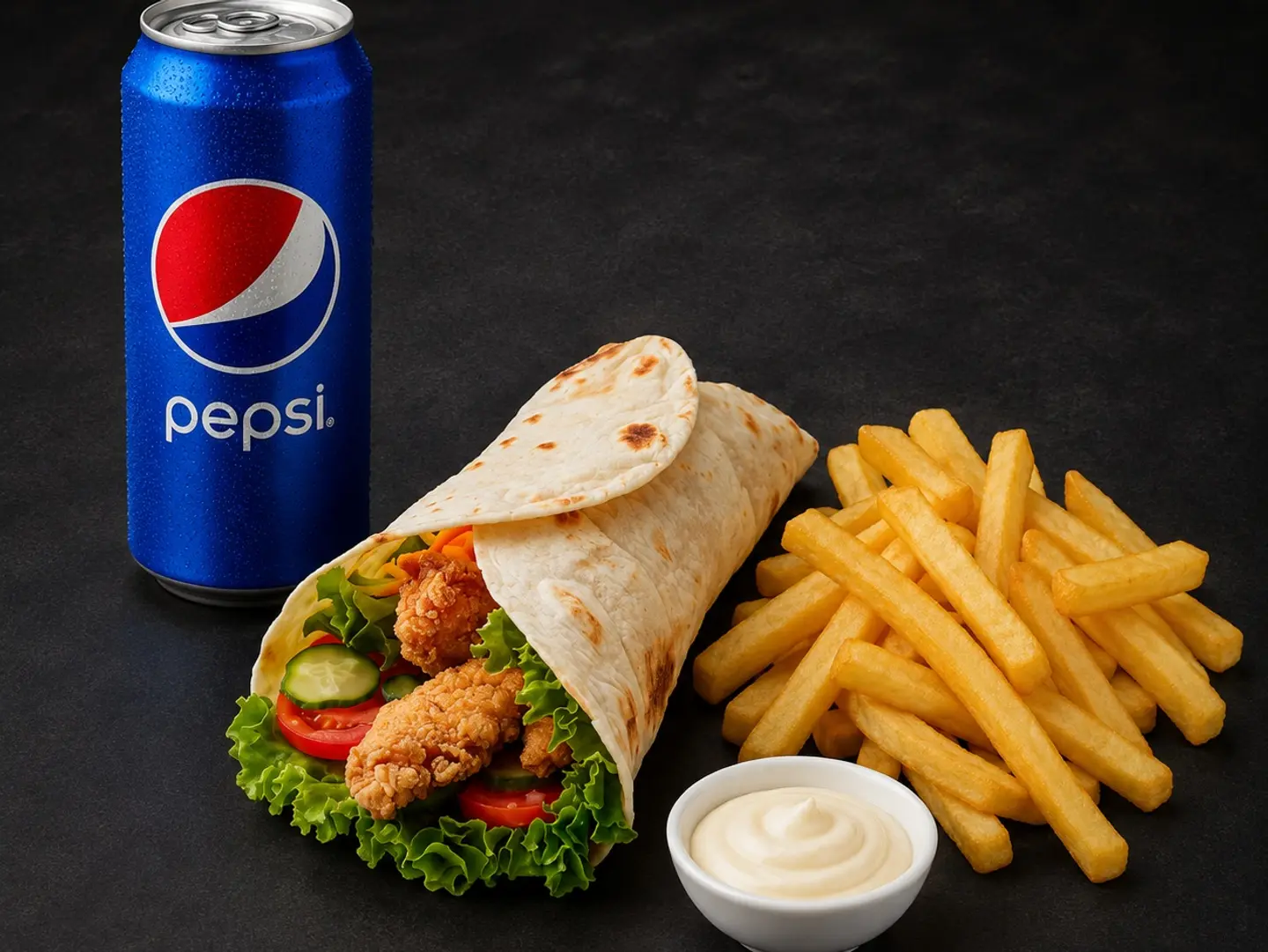 Tortilla Meal + Pepsi.