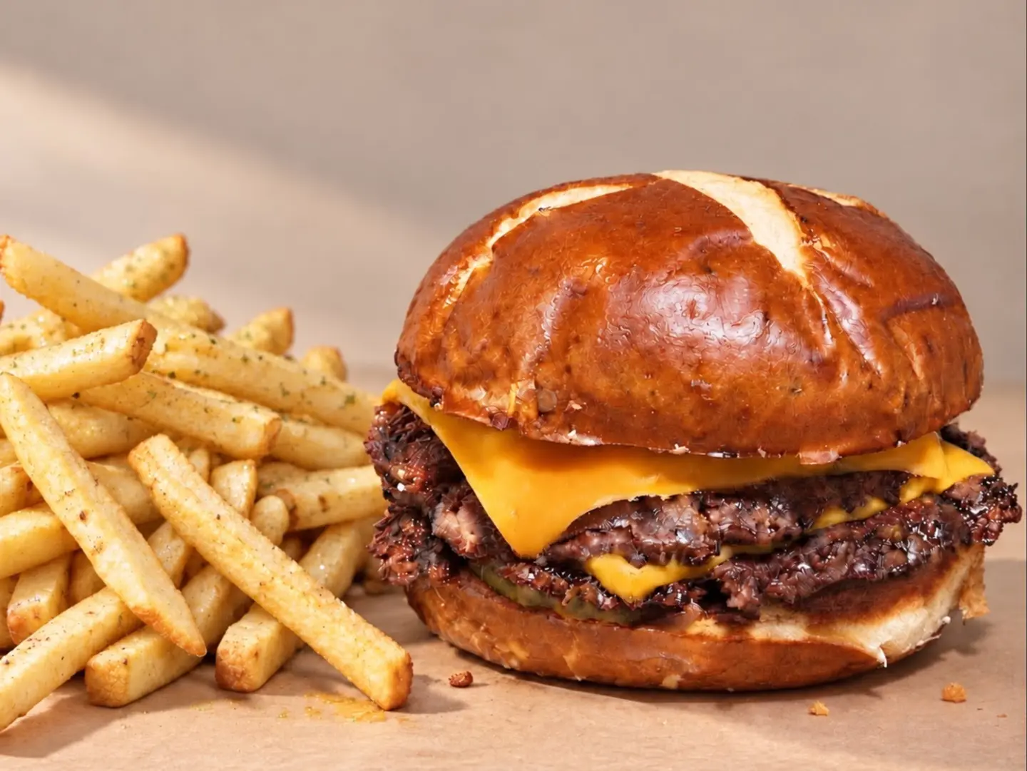 Pretzel Beef Burger