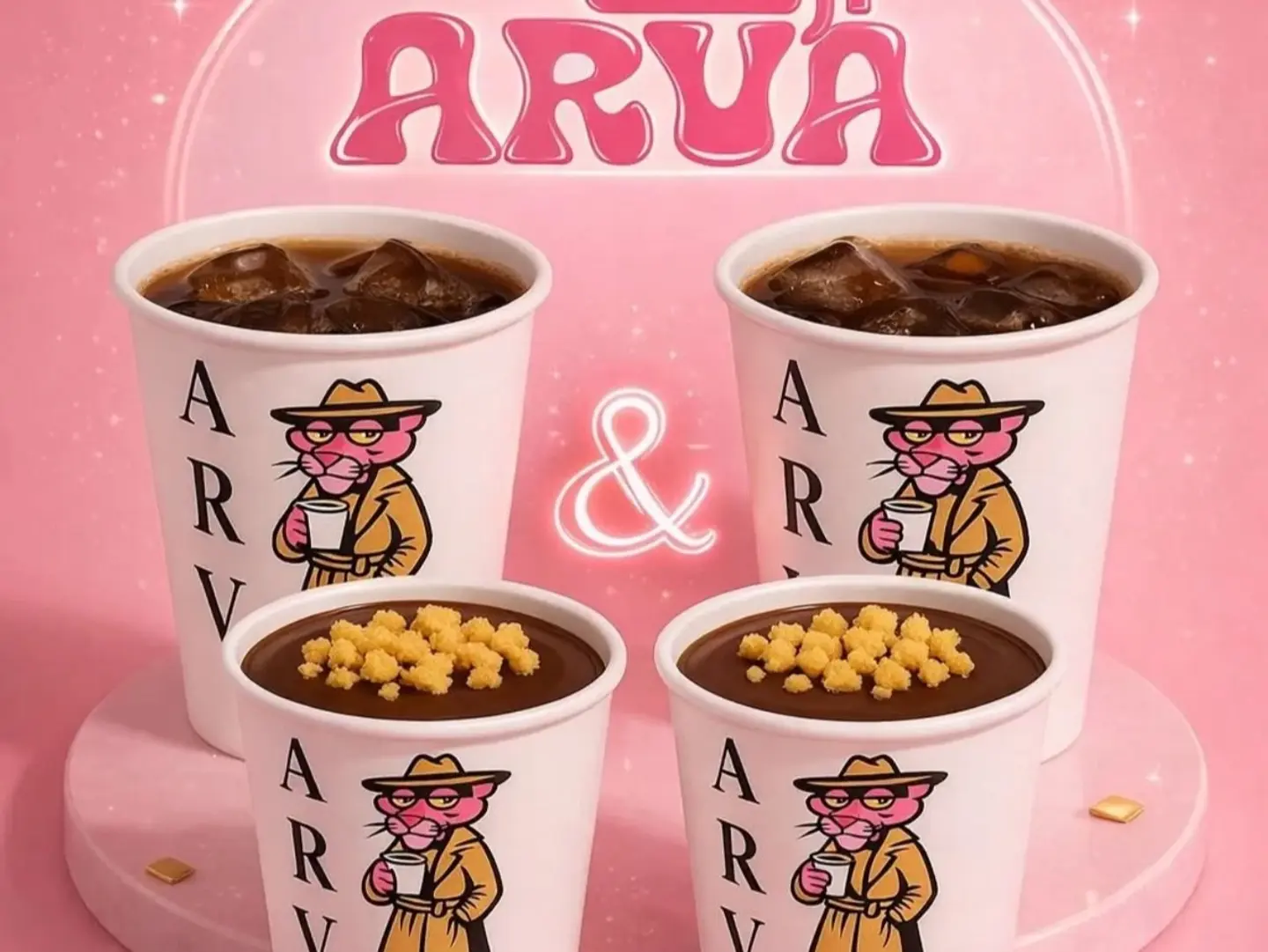 2 Large Coffee Day With 2 Cookie Puddings - Ice Coffee