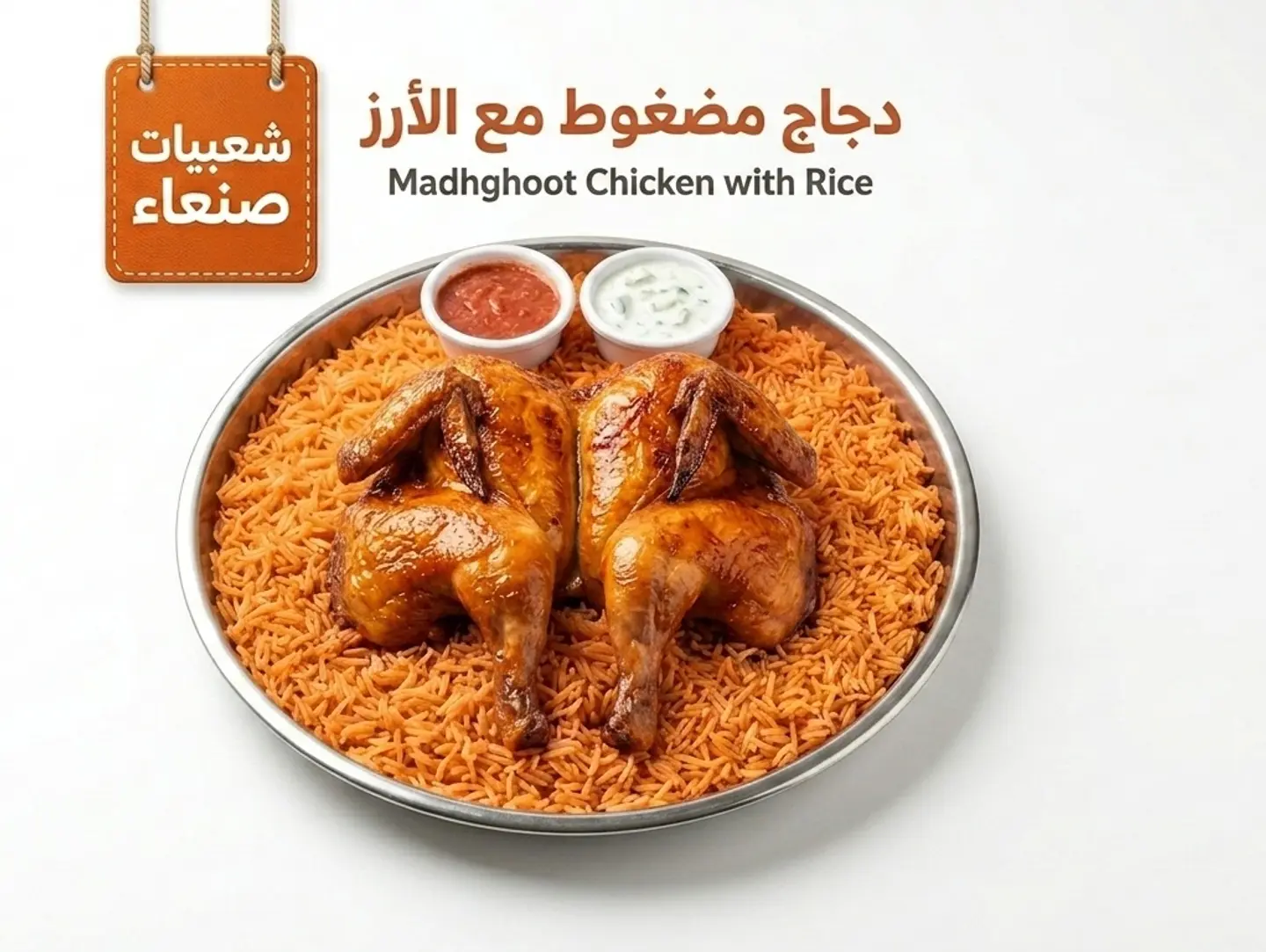 دجاج مضغوط مع الأرز - ربع دجاجة