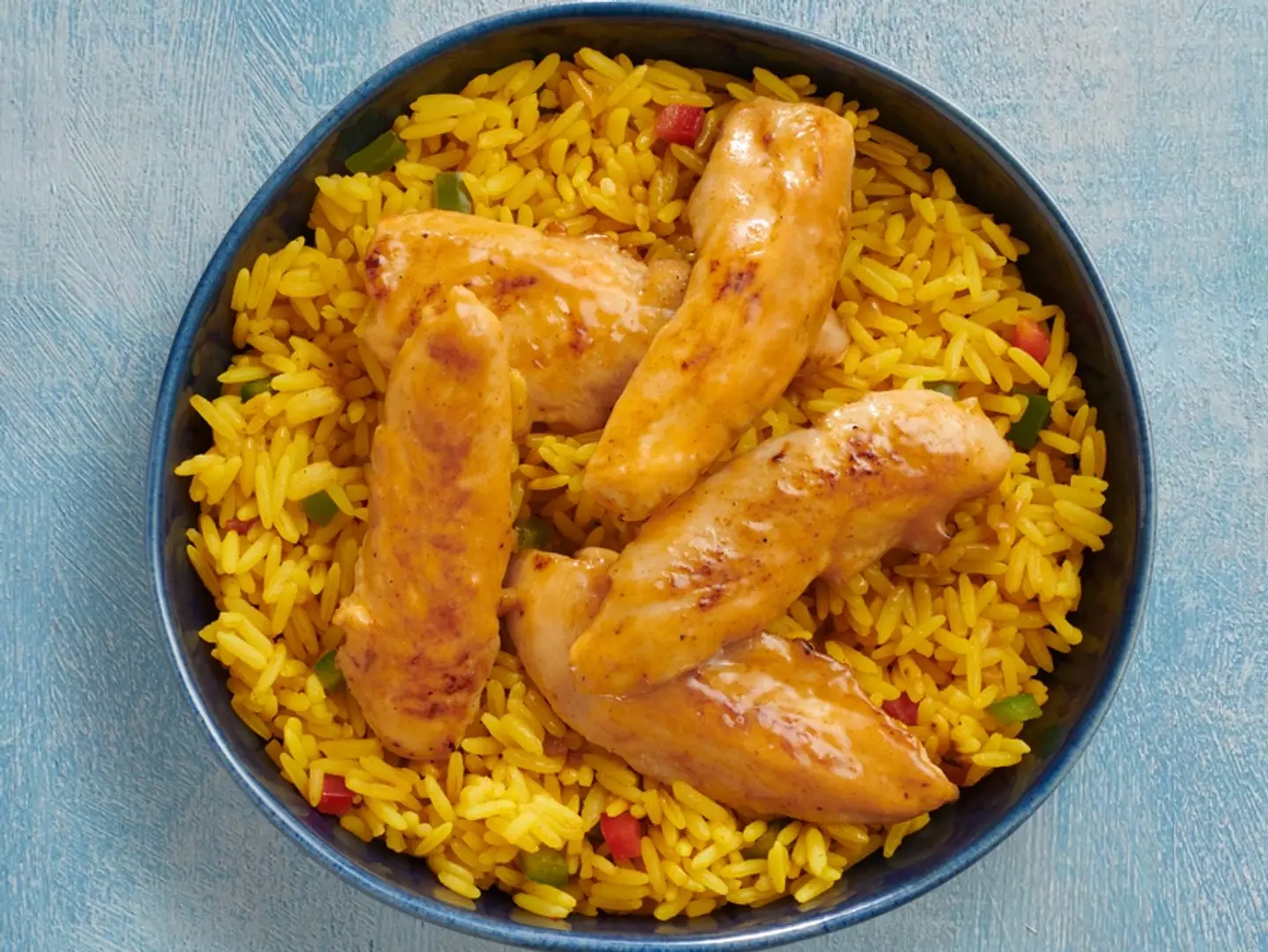 Grilled Chicken Strips Spicy Rice