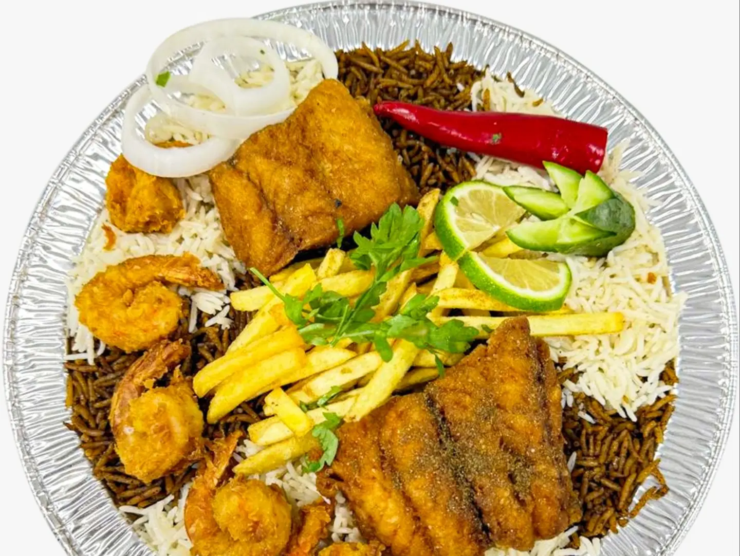 Fried Sea Bass Patties Meal