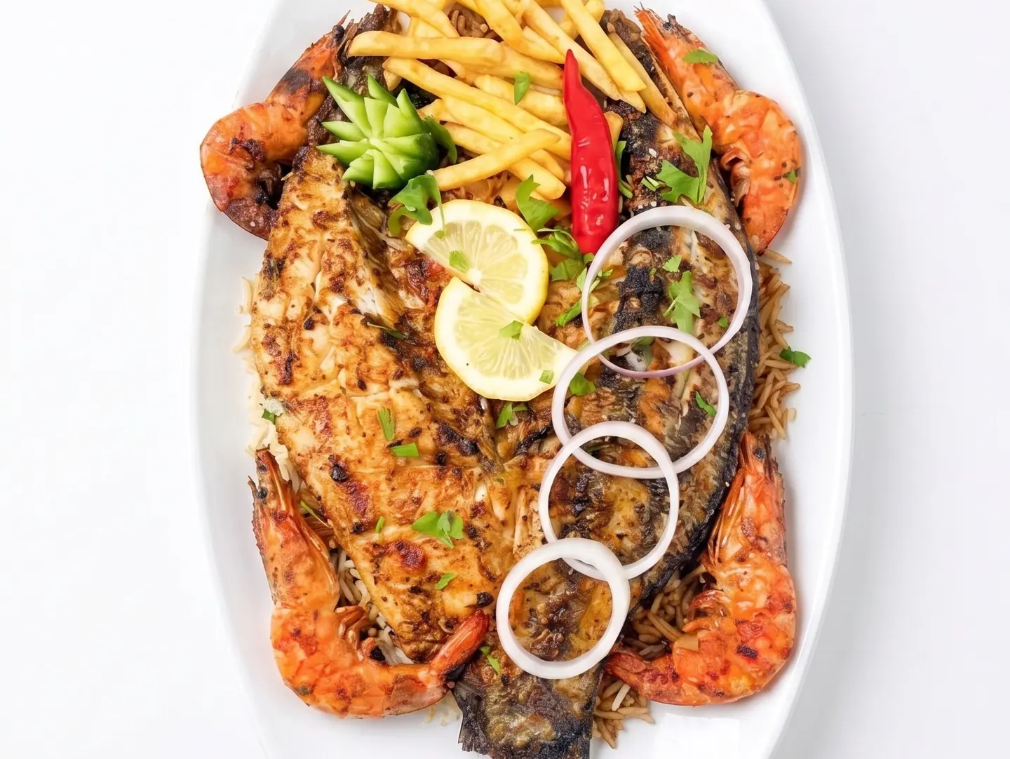 Sea Bass And Shrimp Meal