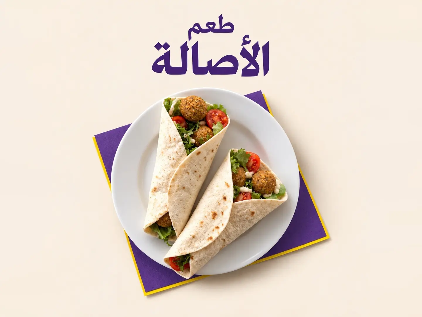 ساندويش فلافل مع الحمص