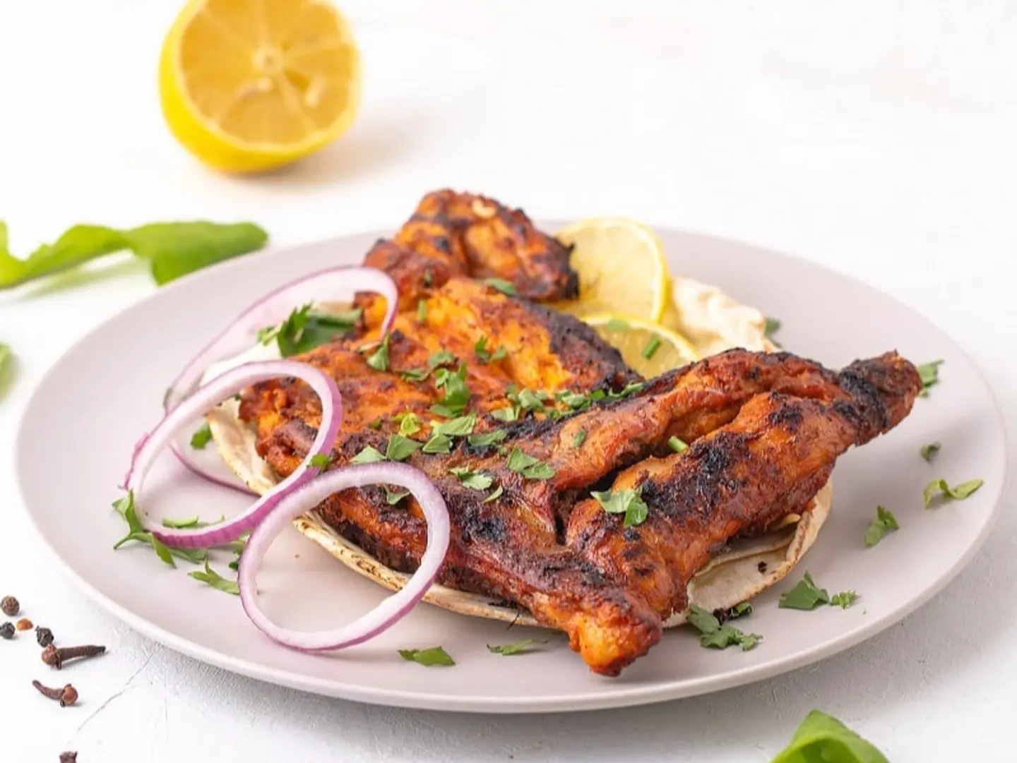Half Chicken On Charcoal With Potatoes