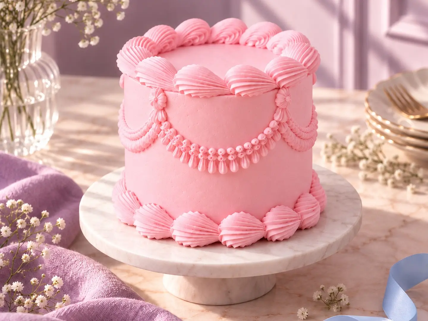 Rose And Raspberry Mini Vintage Cake