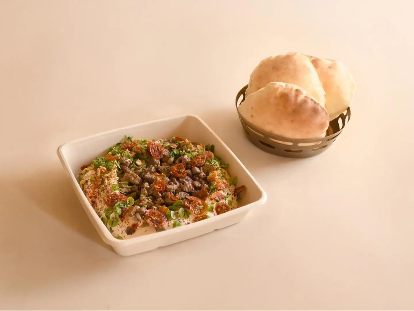 Meat Shawarma Hummus   Catering Size