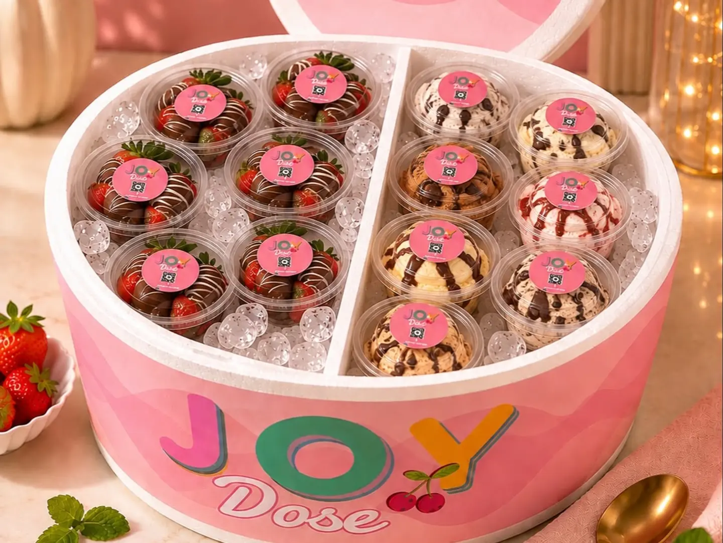 Chocolate Covered Strawberry & Ice Cream Box