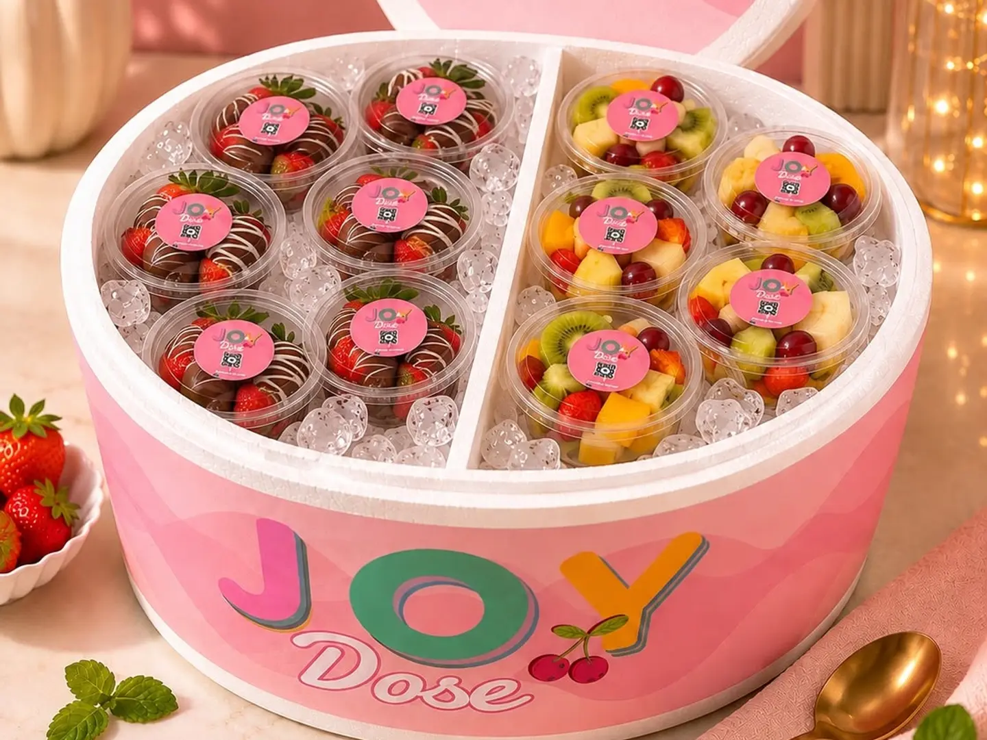 Fruit Salad & Chocolate Covered Strawberry Box