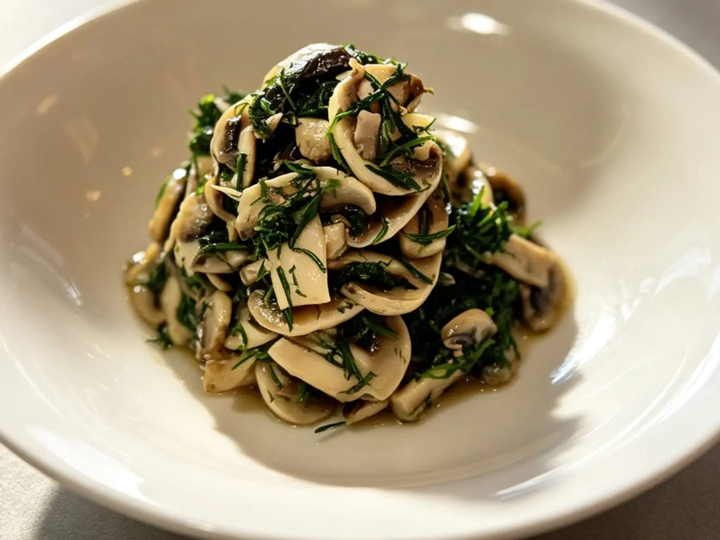 Tossed Fennel With Button Mushrooms