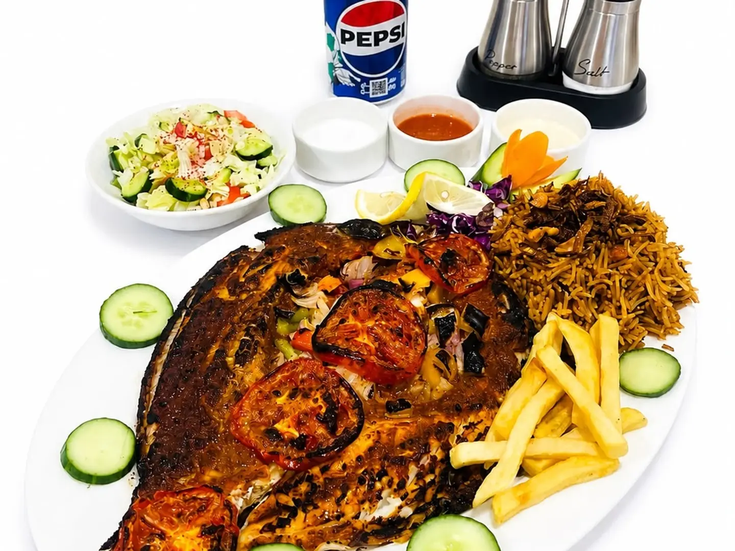 وجبة سمك شعري بالفرن