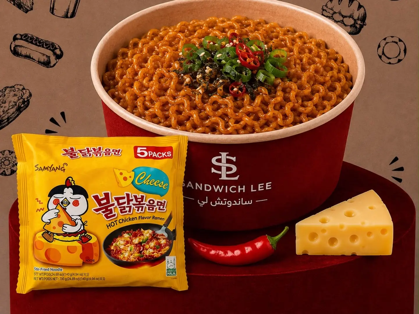 Korean Indomie With Cheese Sauce