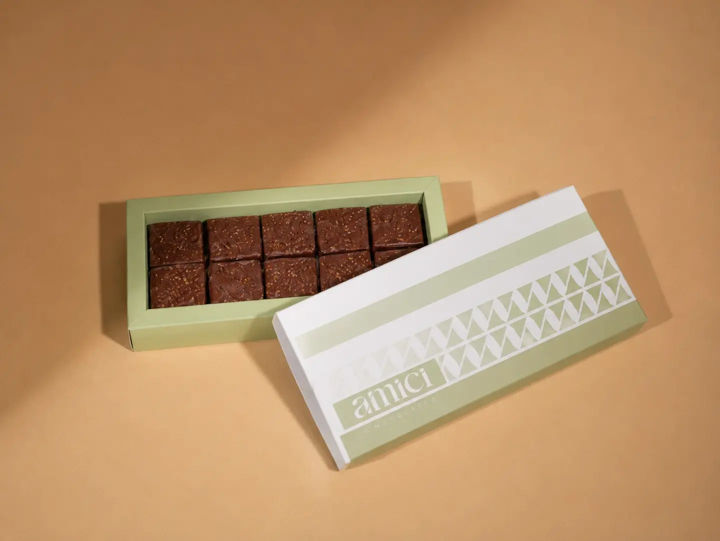Box Of Cap Chocolates Green