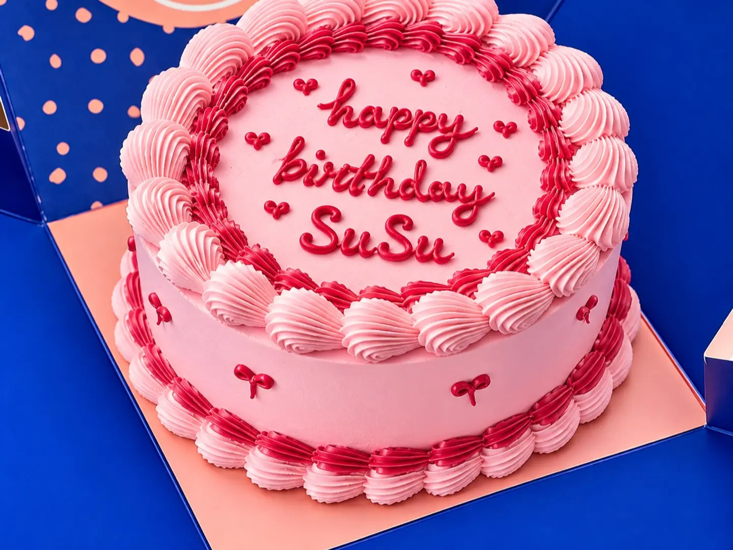 Happy Birthday Cake Red And Pink