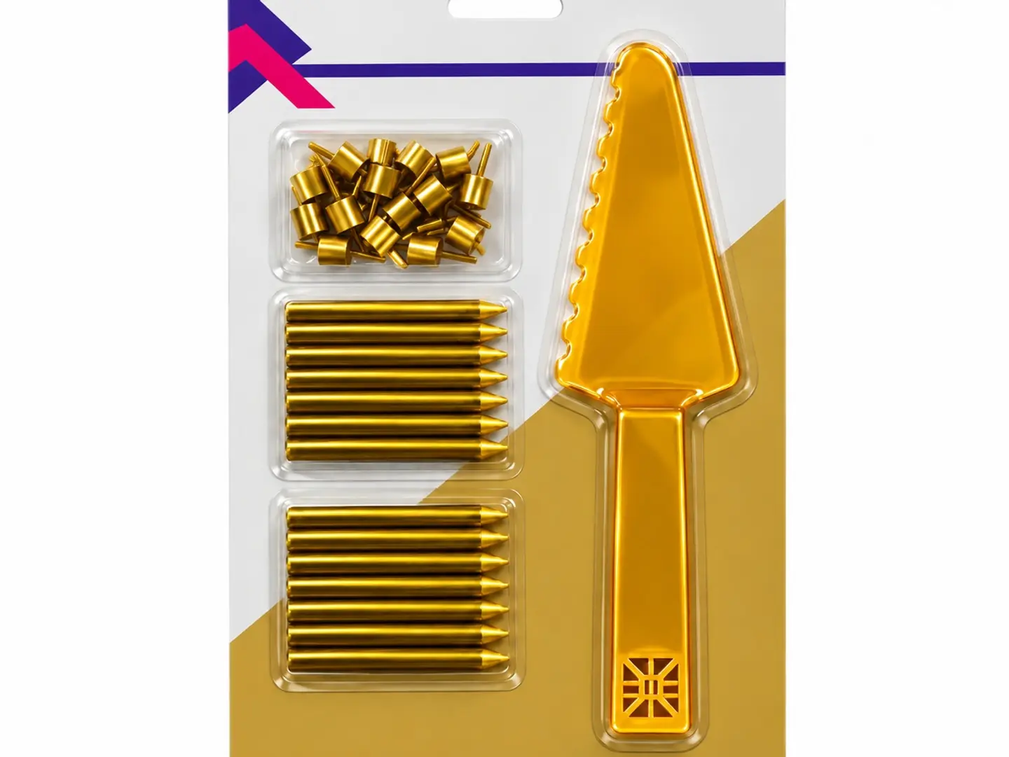 Cake Cutter With Gold Candles