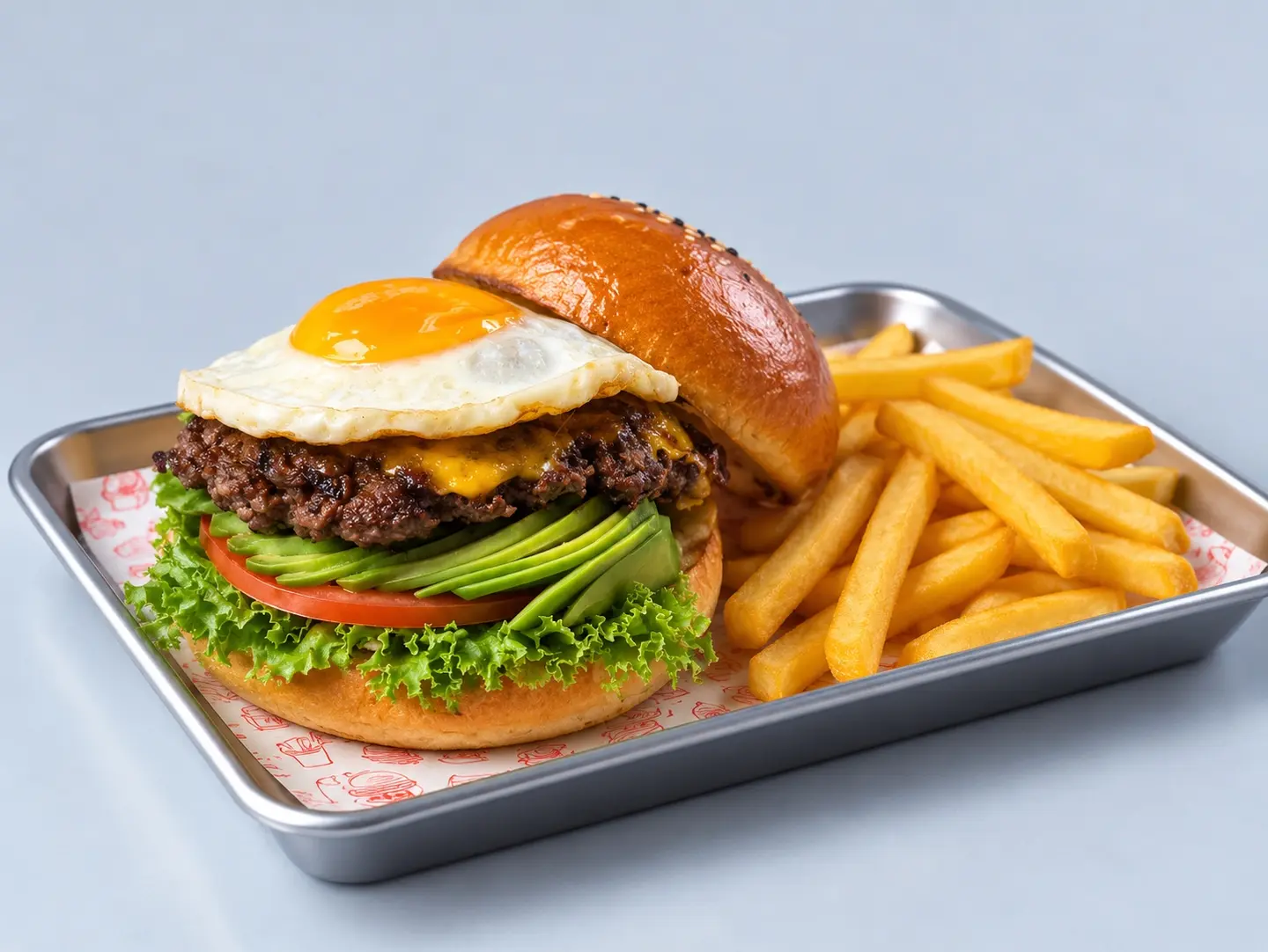 Egg & Avocado Smash Burger Combo