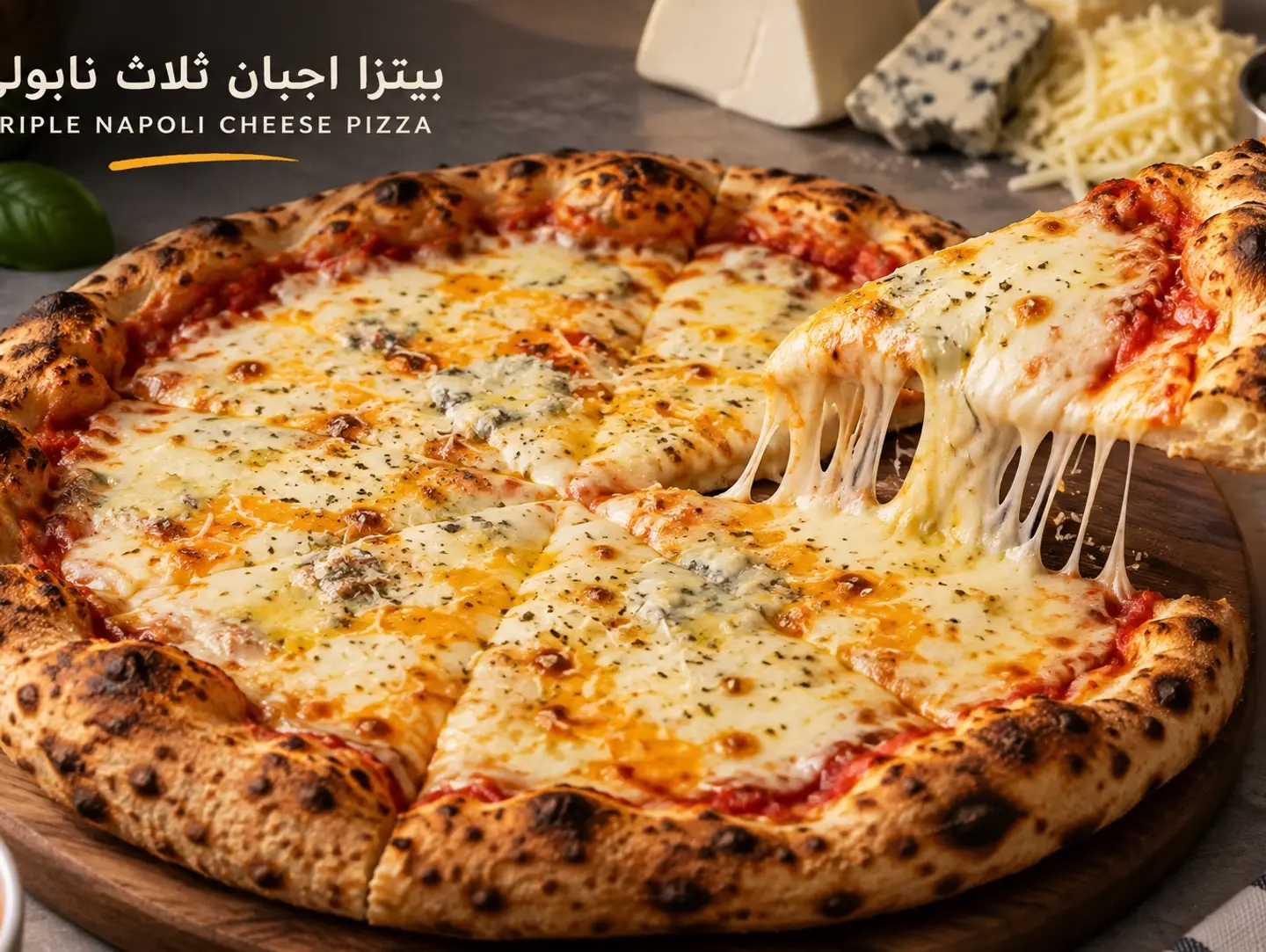 The Three Cheeses Of The Naples Pizza - Three Small Napoli Cheese Pizza
