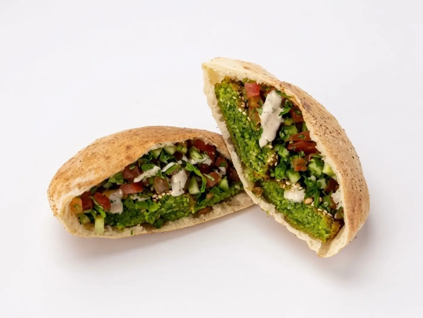 Felafel Sandwich, Potatoes, Boiled Eggs, Cheese
