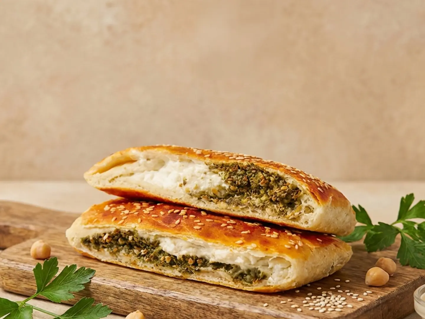 فطيرة لبنة و زعتر