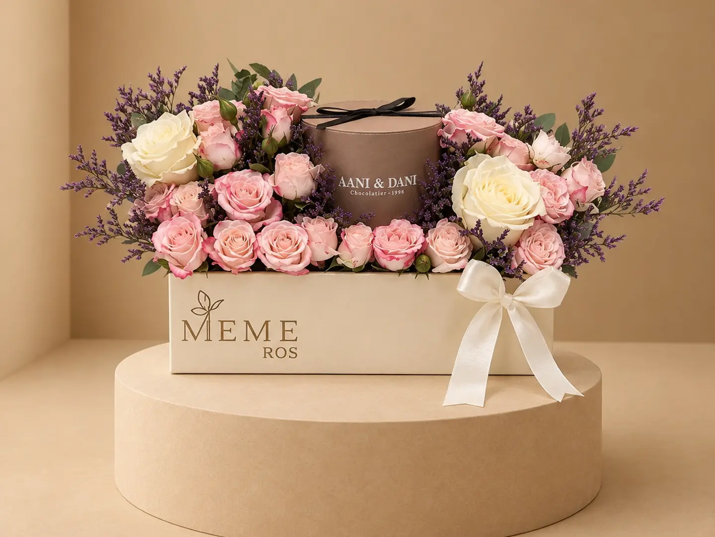 Chocolate, I And Dani With Roses