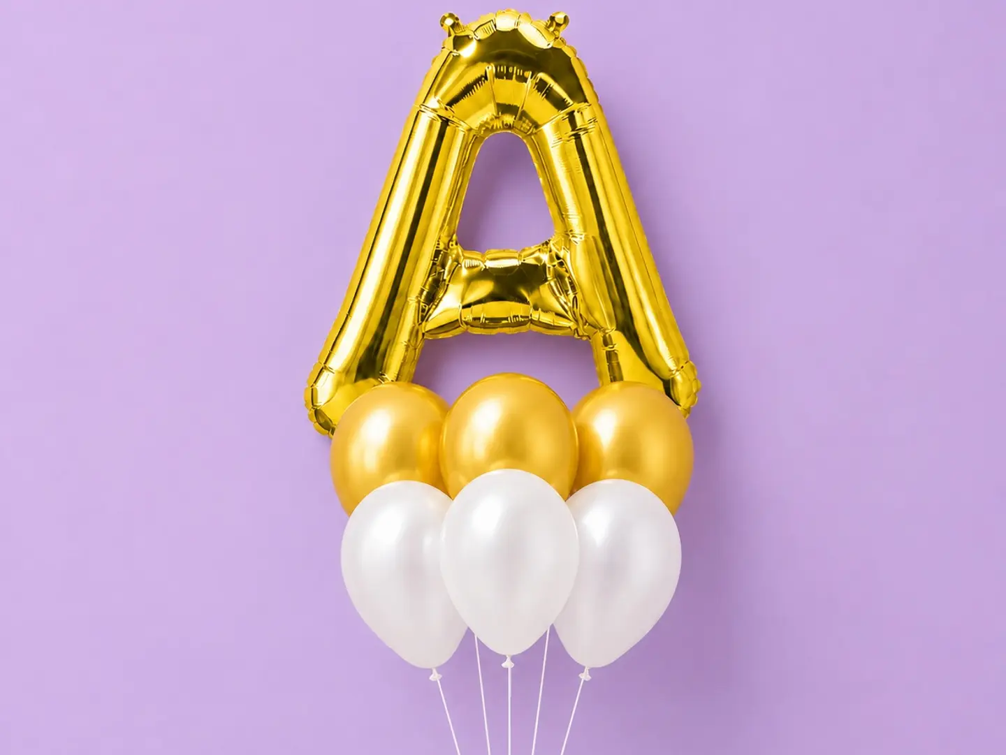 Gold Helium Letter Balloon Bouquet