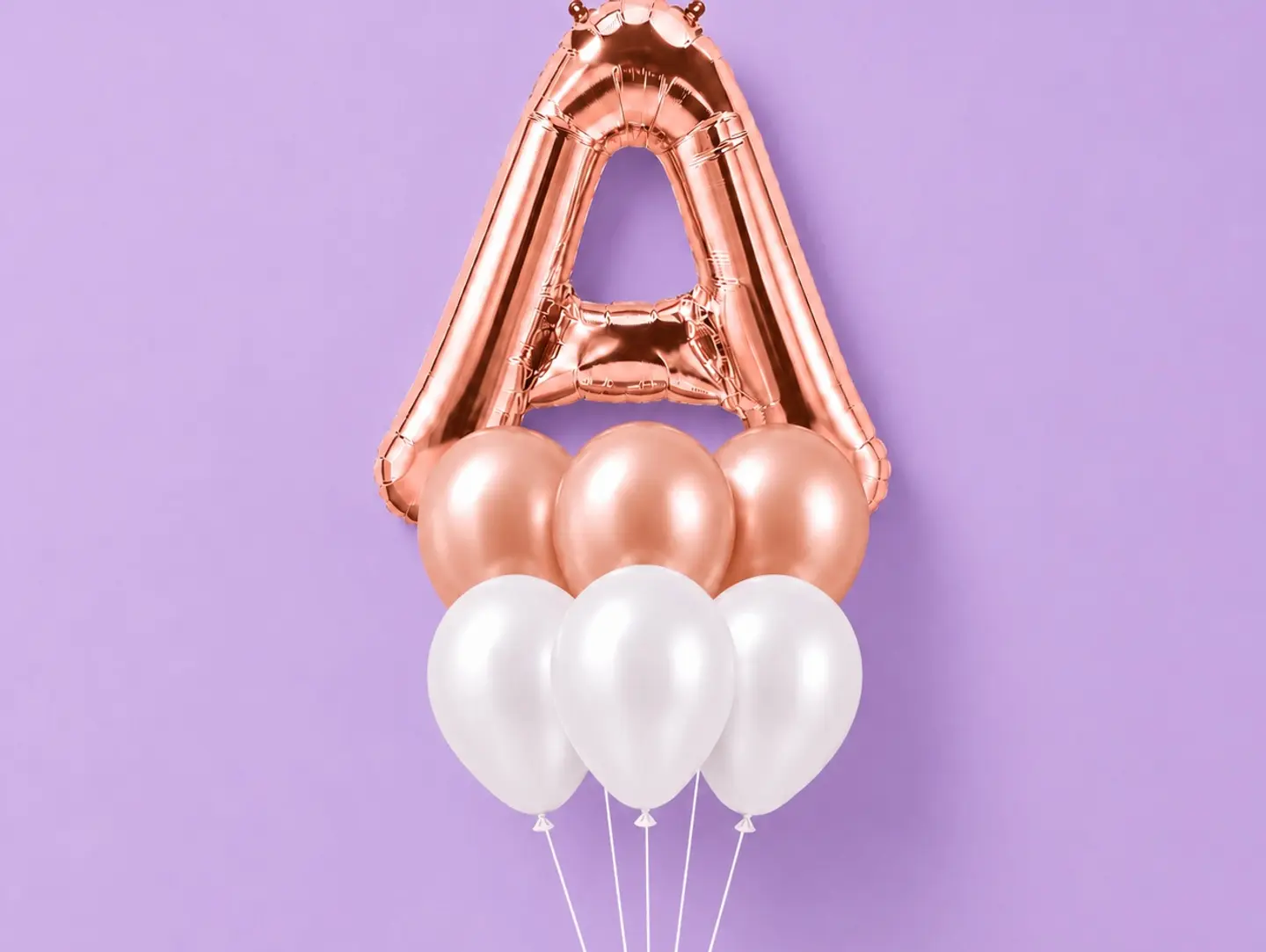 Balloon Helium Bouquet Letters Rose Gold