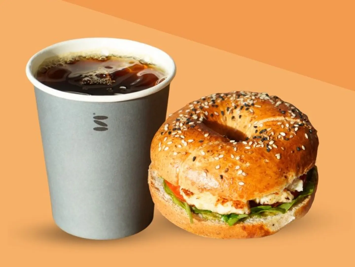 Malla Halloumi Sandwich With Todays Coffee Brazalian Large Hot