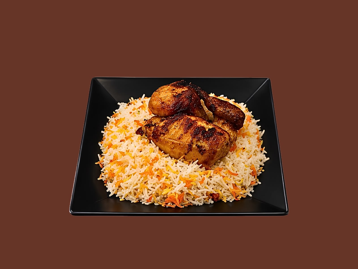Half Grilled With Rice White Biryani
