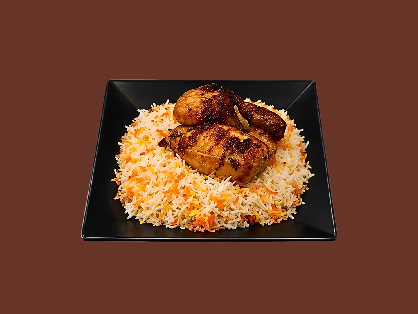 Half Grilled With Rice White Biryani