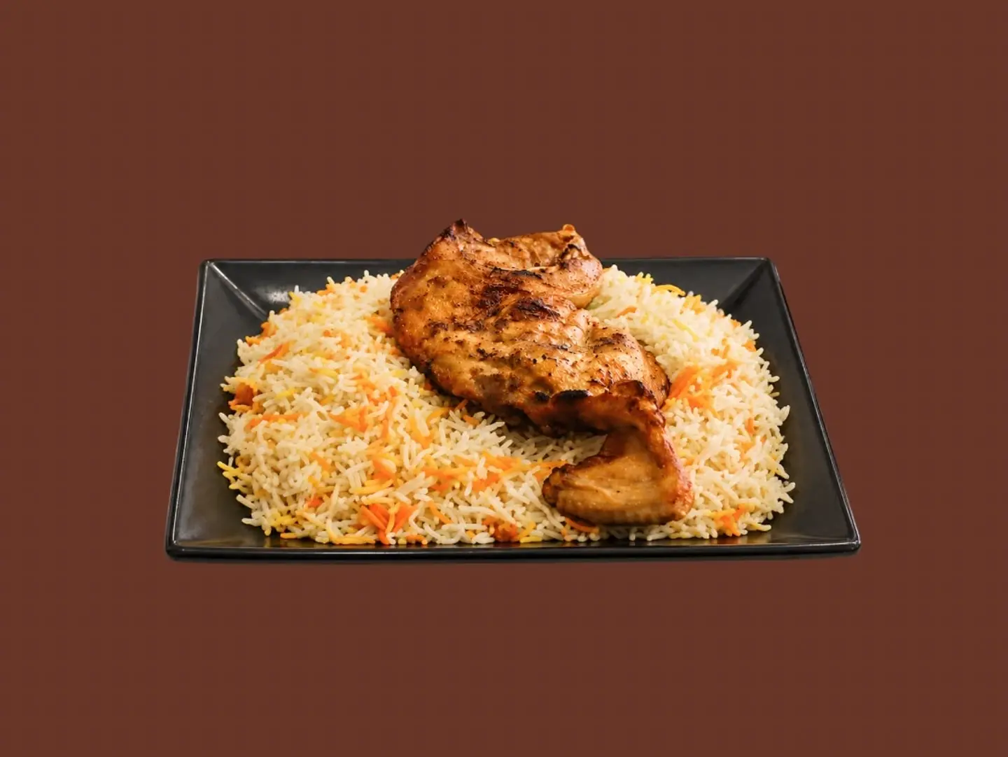 Half Madbi Chicken With Rice White Biryani