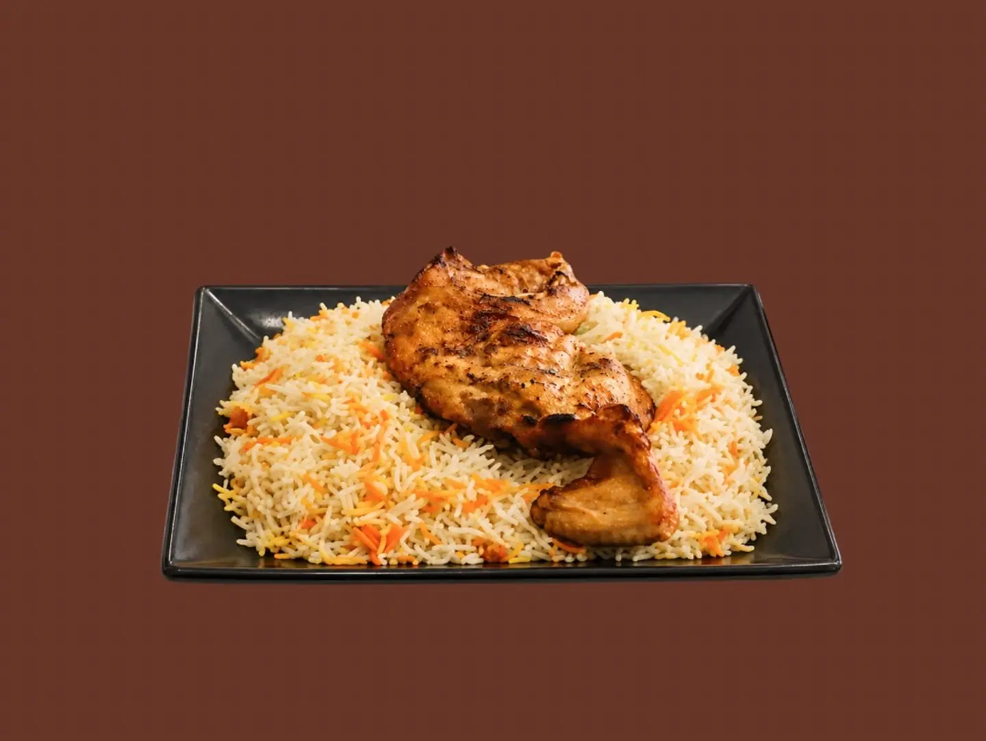 Half Madbi Chicken With Rice White Biryani
