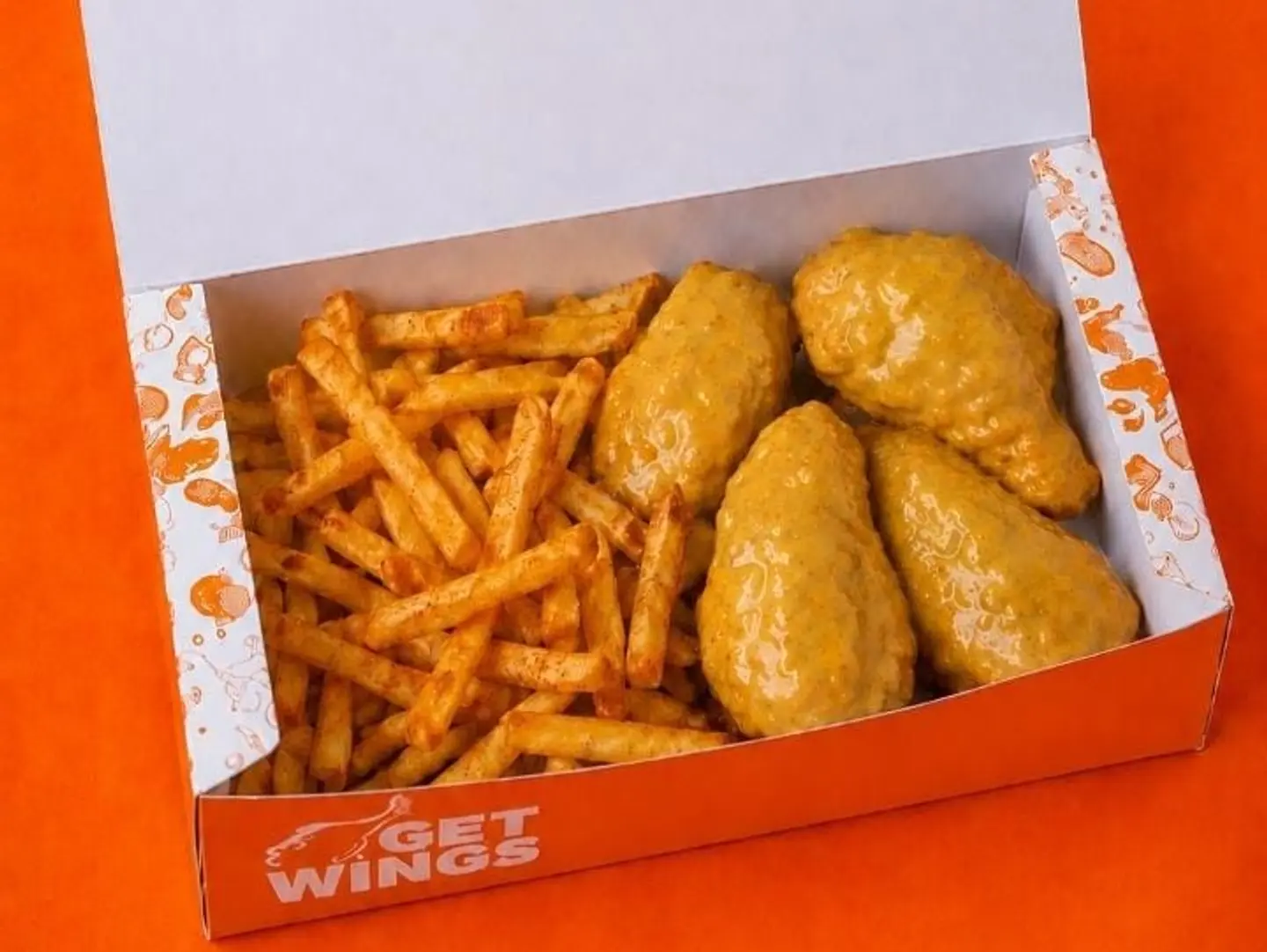 4 Piece Chicken Wings Box Honey Mustard