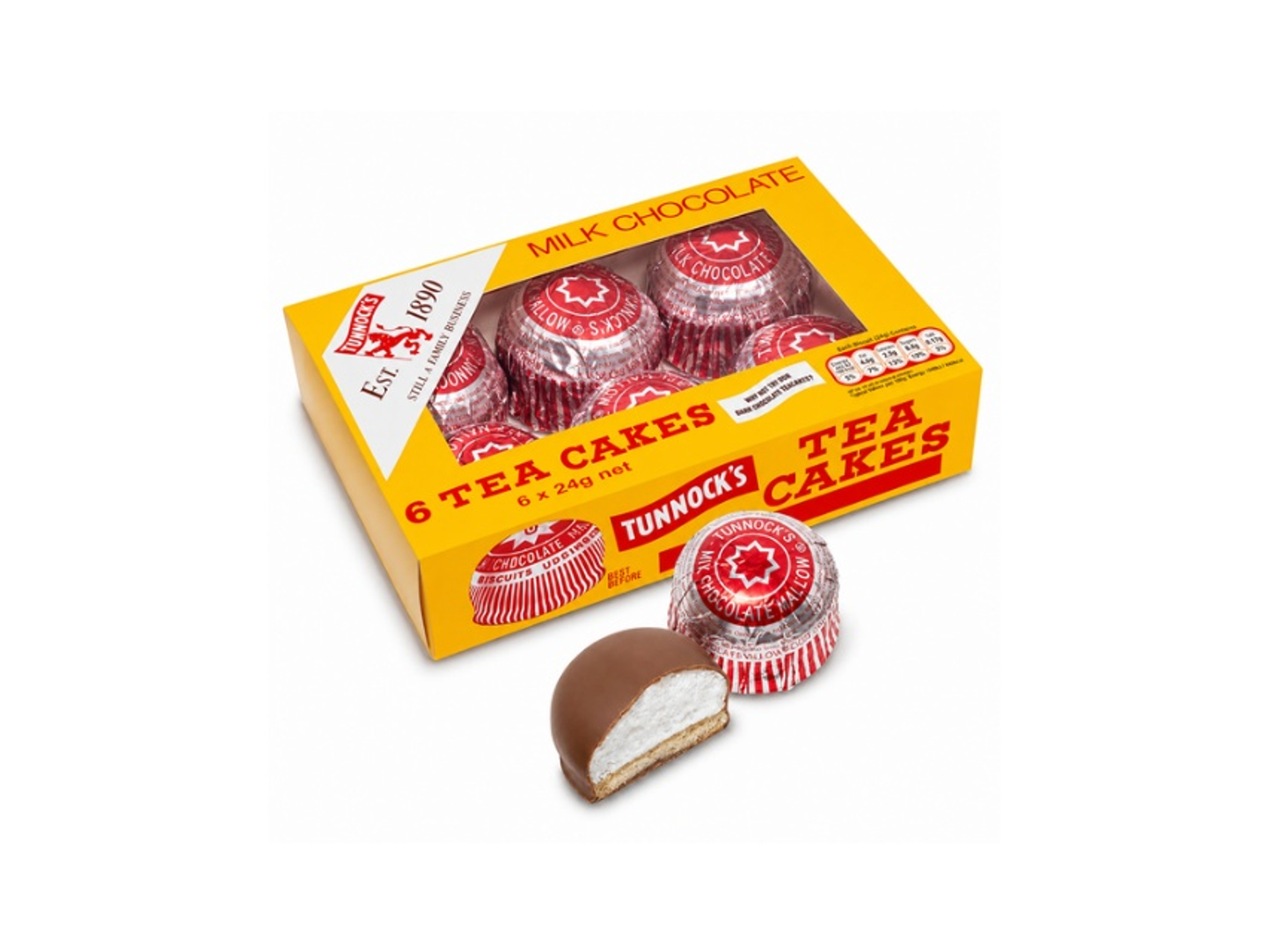 Tunnocks Milk Chocolate Tea Cakes 6 Pieces