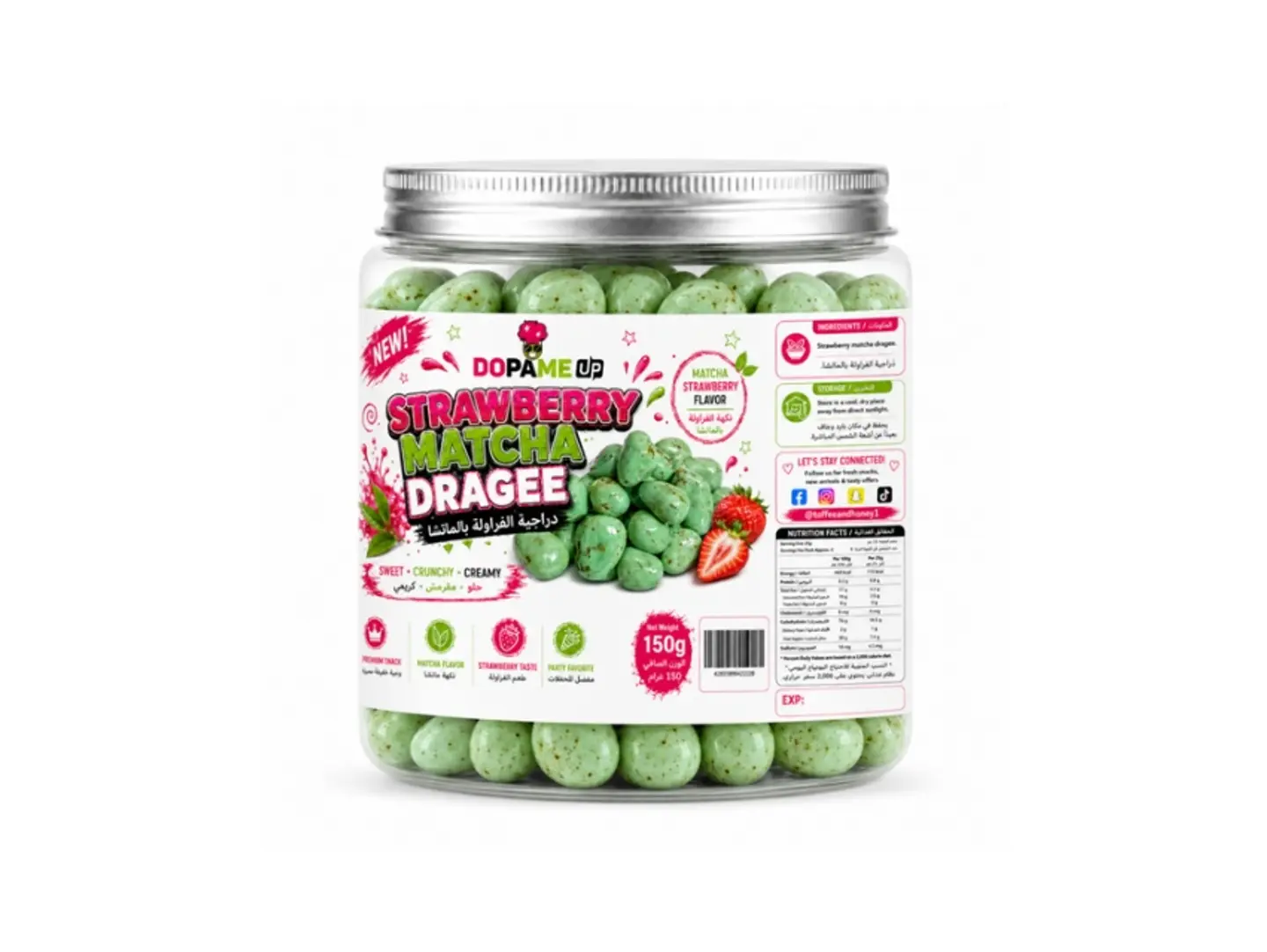 Matcha Strawberry White Chocolate Dragée